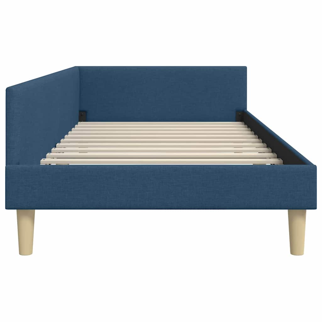 Eckbettgestell Blau 80 x 200 cm Stoff