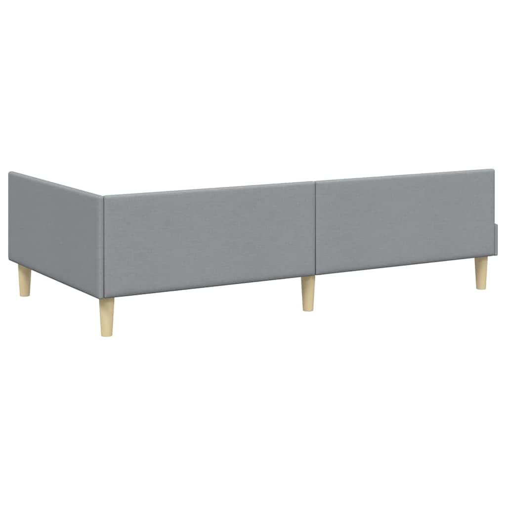 Eckbettgestell Hellgrau 90 x 190 cm Stoff