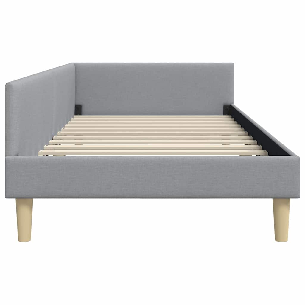 Eckbettgestell Hellgrau 90 x 190 cm Stoff