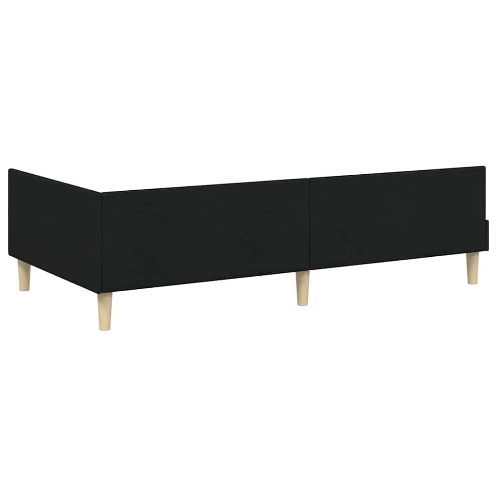 Eckbettgestell Schwarz 90 x 190 cm Stoff