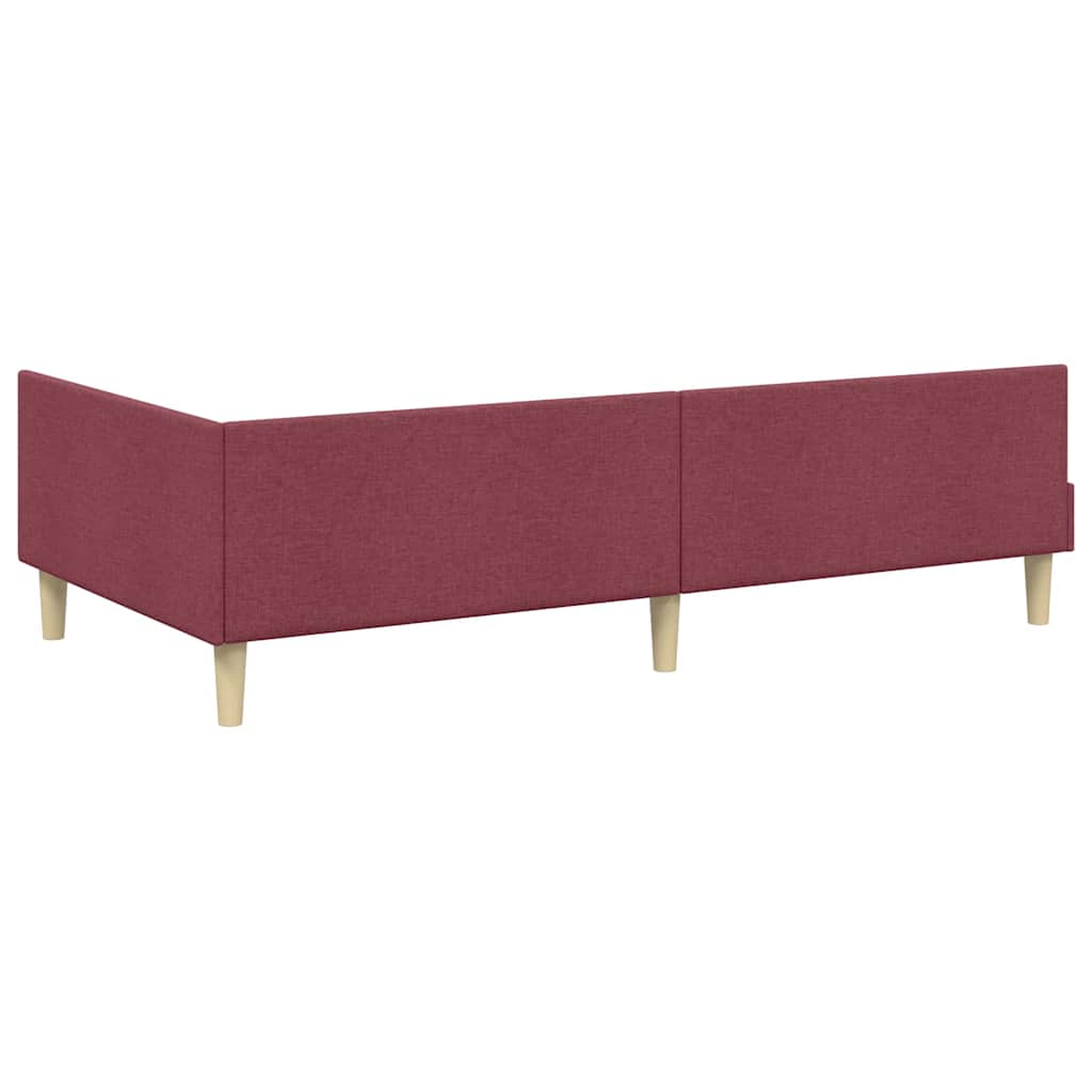 Eckbettgestell Weinrot 90 x 190 cm Stoff