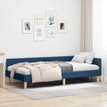 Eckbettgestell Blau 90 x 190 cm Stoff