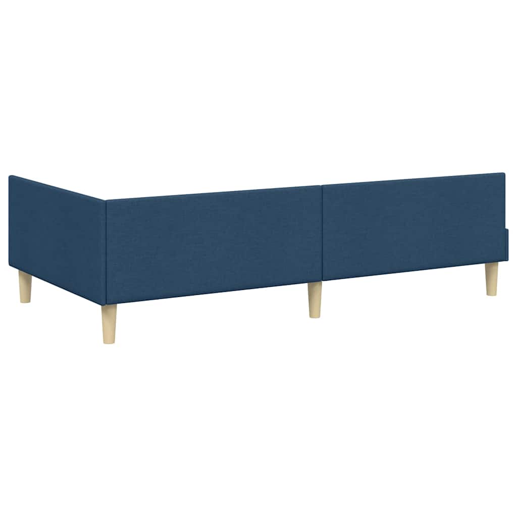 Eckbettgestell Blau 90 x 190 cm Stoff