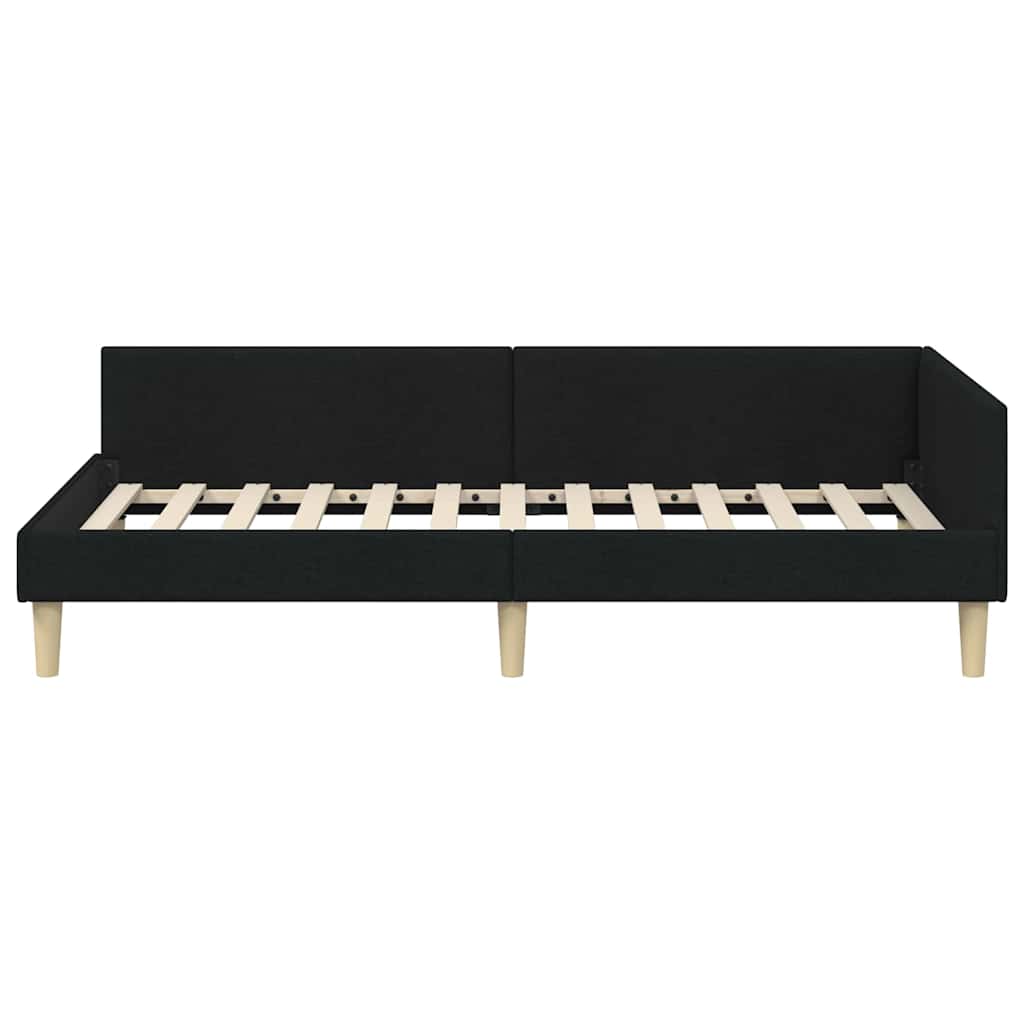 Eckbettgestell Schwarz 90 x 200 cm Stoff