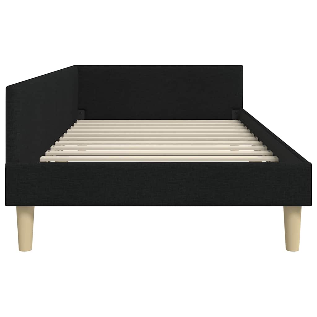 Eckbettgestell Schwarz 90 x 200 cm Stoff