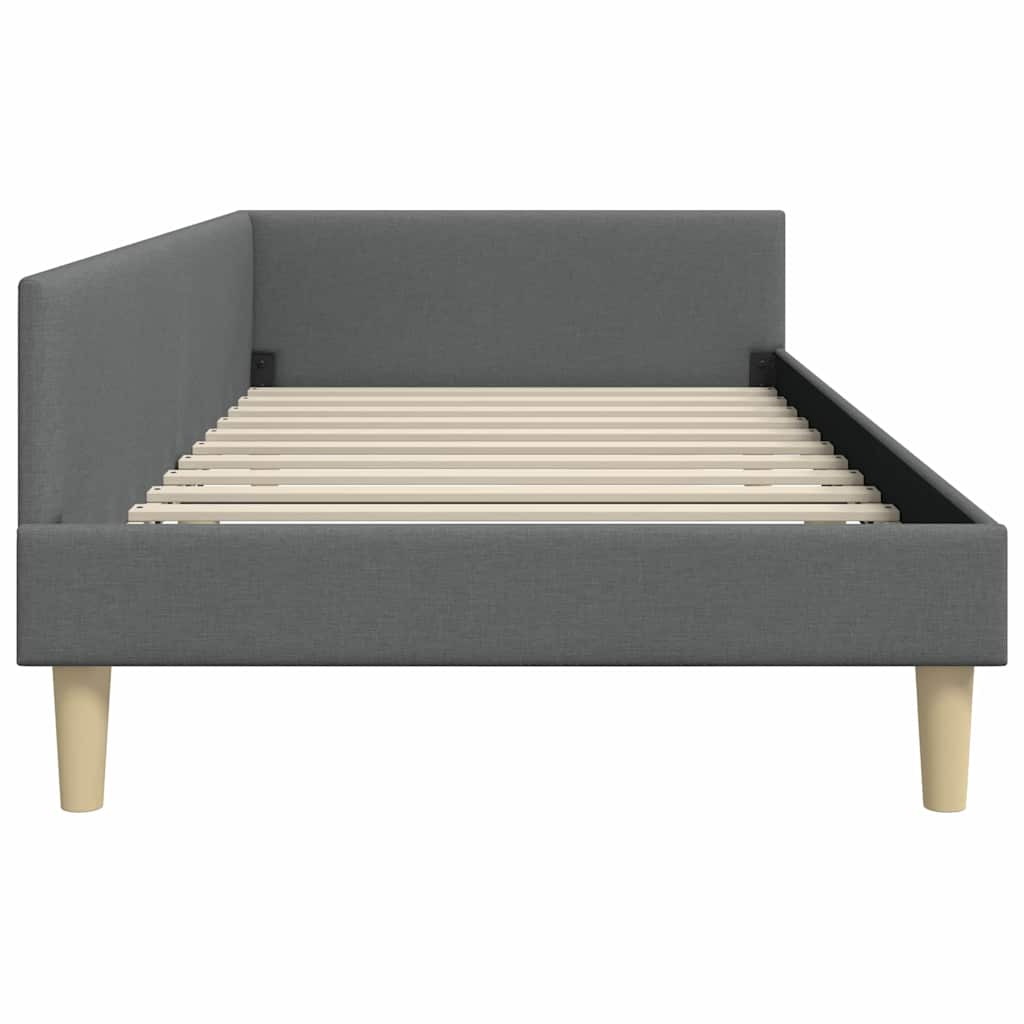 Eckbettgestell Dunkelgrau 100 x 200 cm Stoff