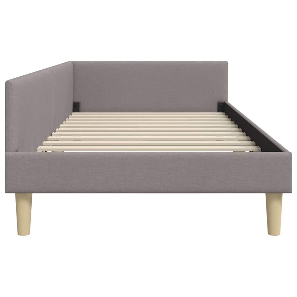 Eckbettgestell Taupe 100 x 200 cm Stoff