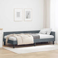 Eckbettgestell mit Kopfteil Dunkelgrau 80 cm x 200 cm Samt