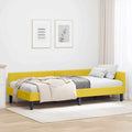 Eckbettgestell mit Kopfteil Gelb 90 cm x 200 cm Samt