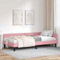 Eckbettgestell mit Kopfteil Rosa 100 cm x 200 cm Samt