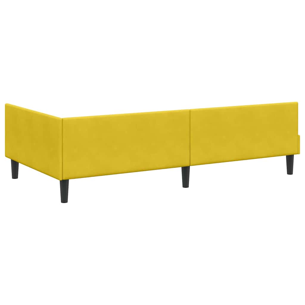 Eckbettgestell mit Kopfteil Gelb 100 cm x 200 cm Samt