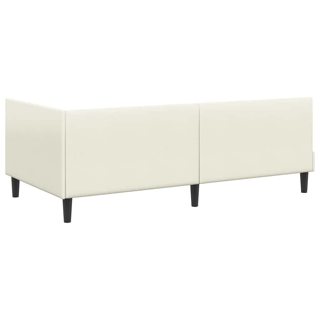 Eckbettgestell mit Kopfteil Creme 80 cm x 200 cm Samt