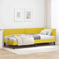 Eckbettgestell mit Kopfteil Gelb 90 cm x 190 cm Samt