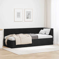 Eckbettgestell mit Kopfteil Schwarz 80 cm x 200 cm Samt