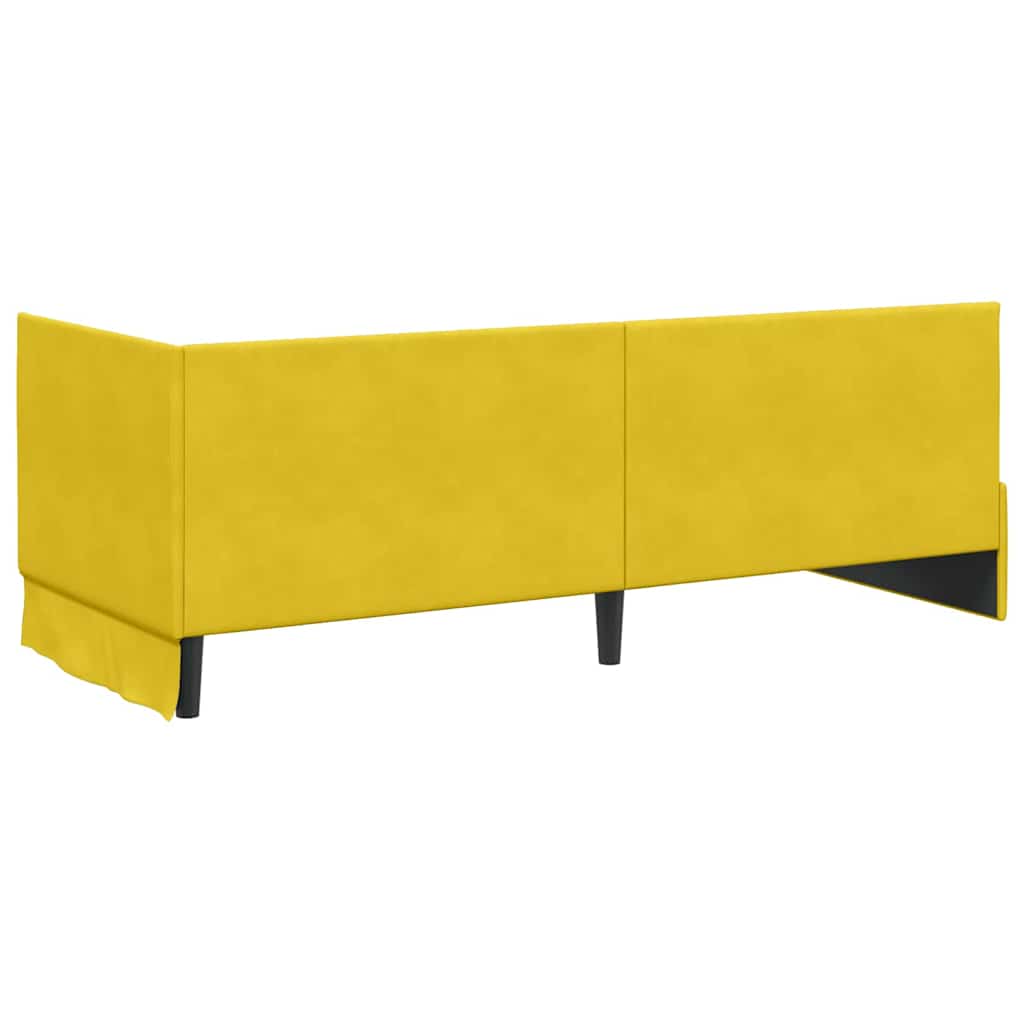 Eckbettgestell mit Kopfteil Gelb 80 cm x 200 cm Samt