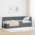 Eckbettgestell mit Kopfteil Dunkelgrau 80 cm x 200 cm Samt