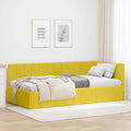 Eckbettgestell mit Kopfteil Gelb 90 cm x 190 cm Samt