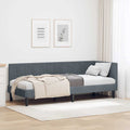 Eckbettgestell mit Kopfteil Dunkelgrau 80 cm x 200 cm Samt
