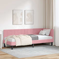 Eckbettgestell mit Kopfteil Rosa 80 cm x 200 cm Samt