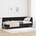 Eckbettgestell mit Kopfteil Schwarz 80 cm x 200 cm Samt