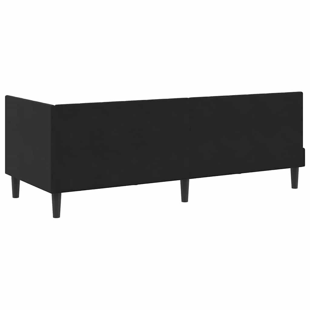 Eckbettgestell mit Kopfteil Schwarz 80 cm x 200 cm Samt