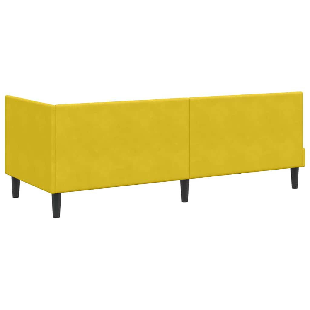 Eckbettgestell mit Kopfteil Gelb 80 cm x 200 cm Samt