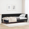 Eckbettgestell mit Kopfteil Schwarz 90 cm x 200 cm Samt