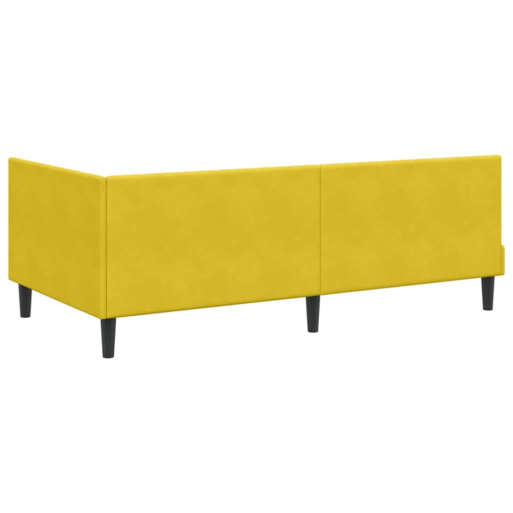 Eckbettgestell mit Kopfteil Gelb 100 cm x 200 cm Samt