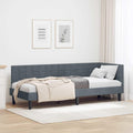 Eckbettgestell mit Kopfteil Dunkelgrau 80 cm x 200 cm Samt