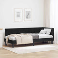 Eckbettgestell mit Kopfteil Schwarz 80 cm x 200 cm Samt