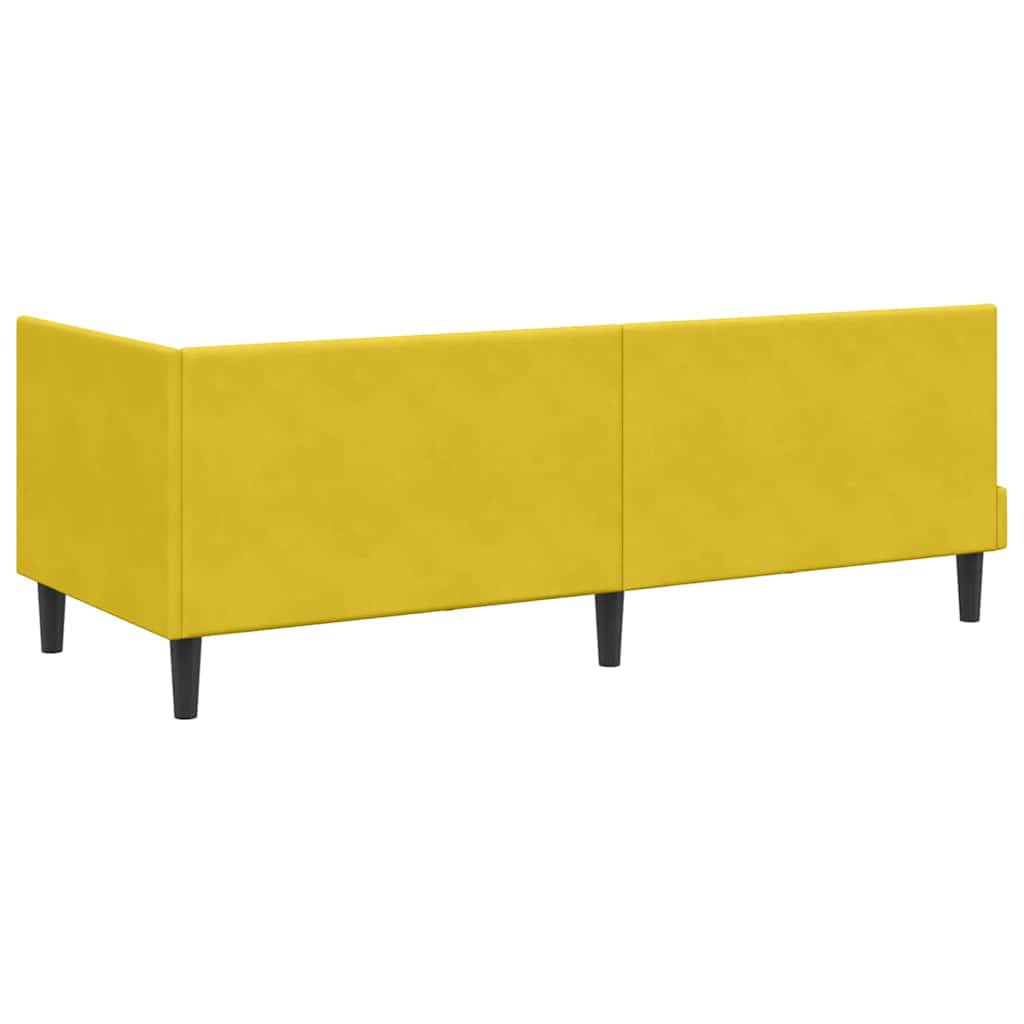 Eckbettgestell mit Kopfteil Gelb 80 cm x 200 cm Samt