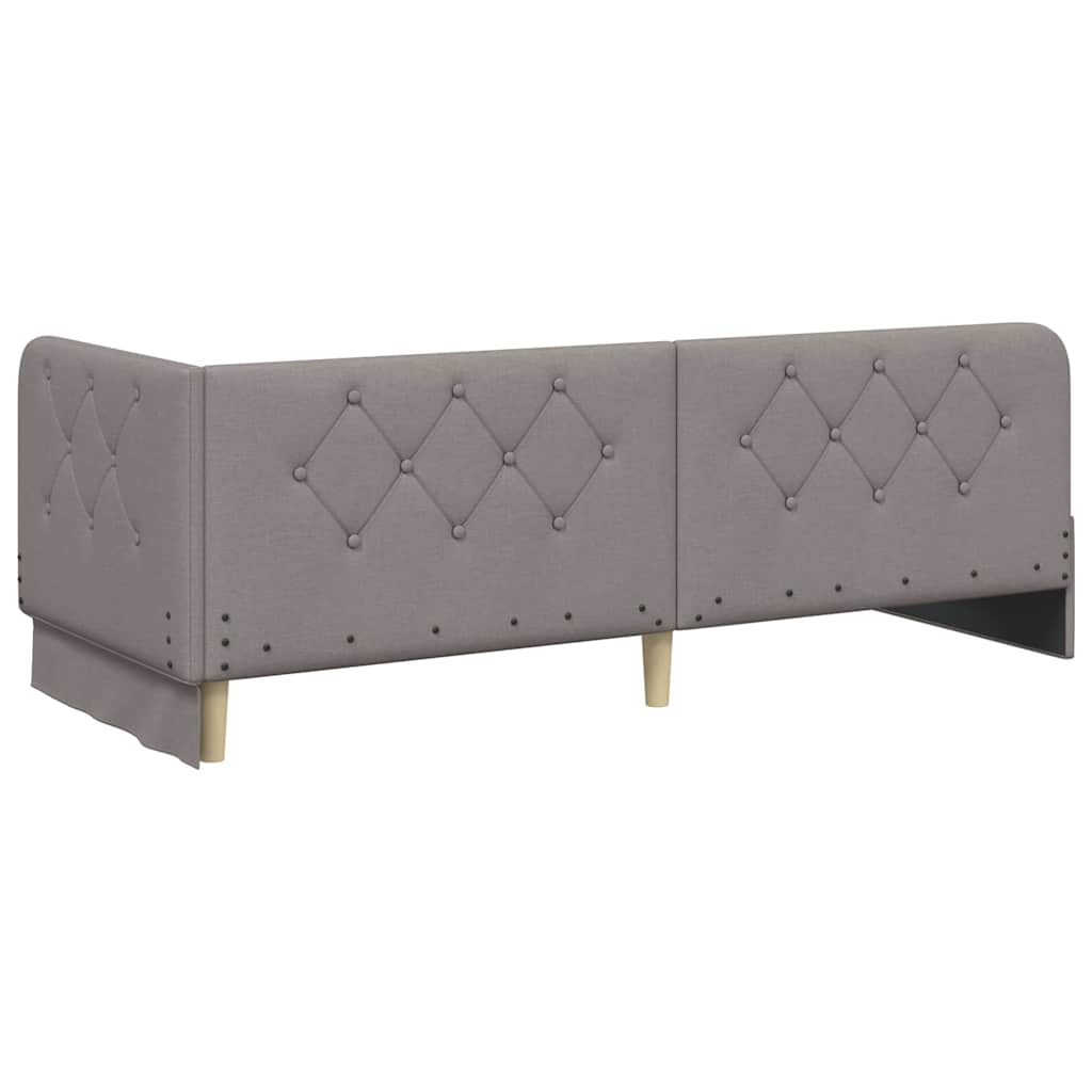 Eckbettgestell Taupe 80 x 200 cm Stoff