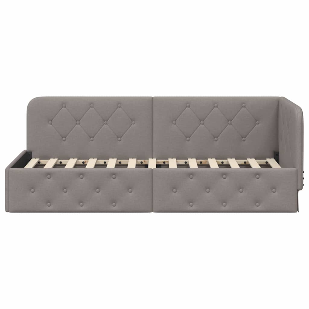 Eckbettgestell Taupe 80 x 200 cm Stoff
