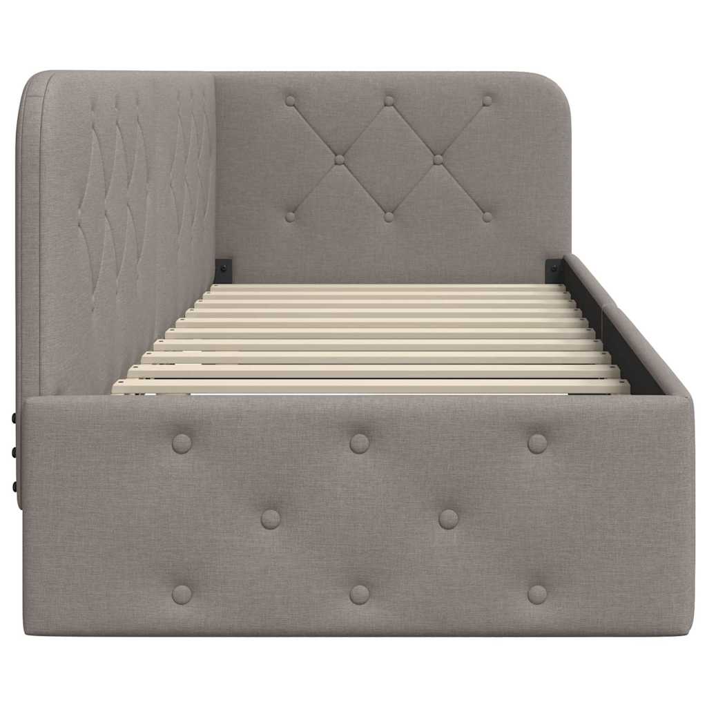 Eckbettgestell Taupe 80 x 200 cm Stoff