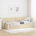 Eckbettgestell Creme 80 x 200 cm Stoff