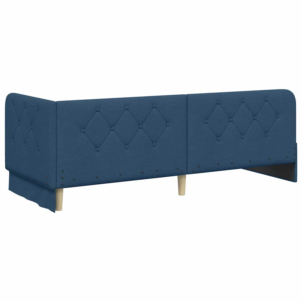 Eckbettgestell Blau 80 x 200 cm Stoff
