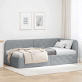 Eckbettgestell Hellgrau 90 x 190 cm Stoff