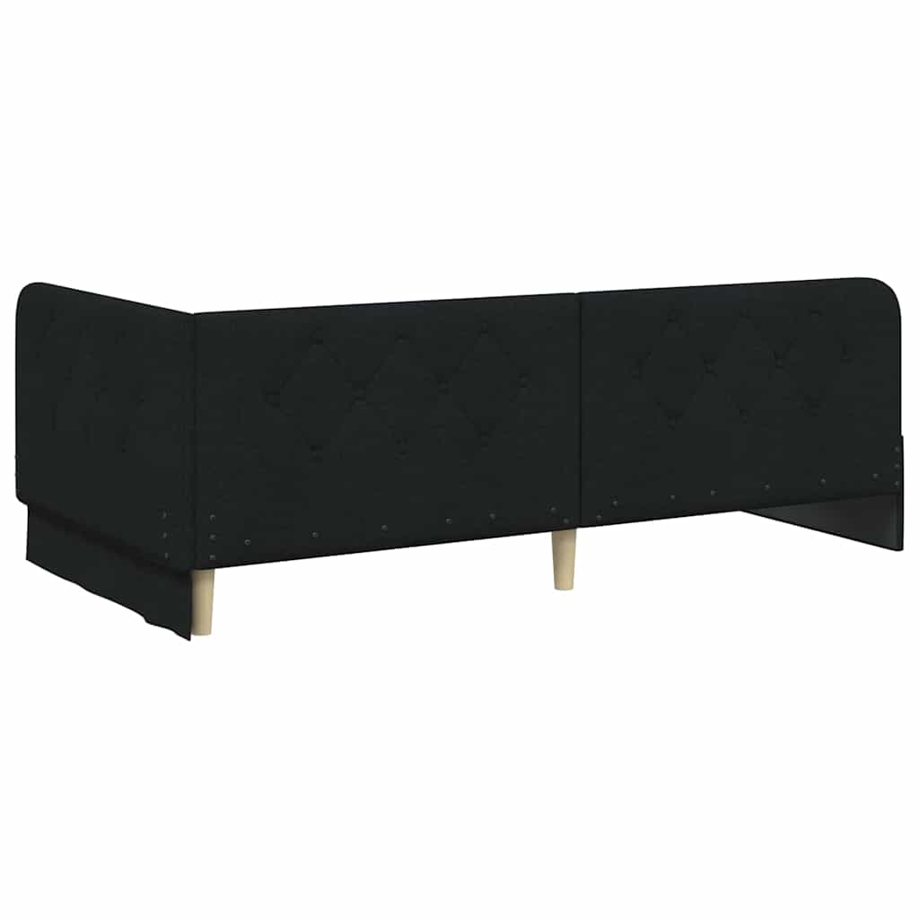 Eckbettgestell Schwarz 90 x 190 cm Stoff