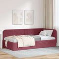 Eckbettgestell Weinrot 90 x 190 cm Stoff