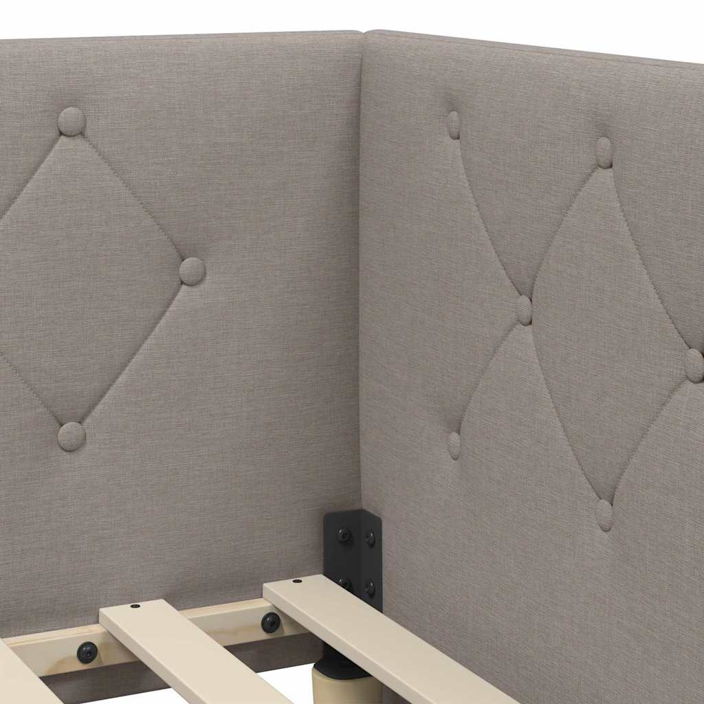 Eckbettgestell Taupe 100 x 200 cm Stoff