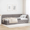 Eckbettgestell Taupe 100 x 200 cm Stoff