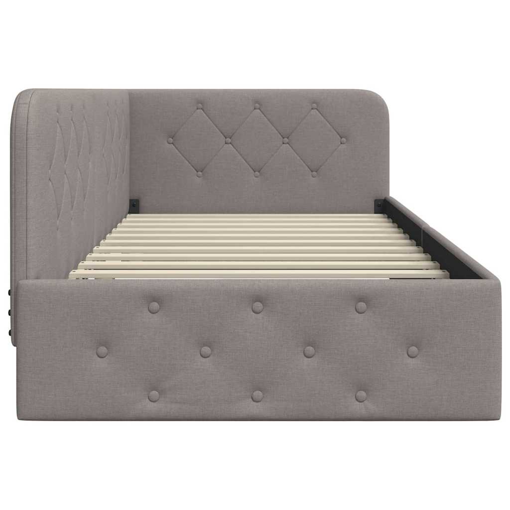 Eckbettgestell Taupe 100 x 200 cm Stoff
