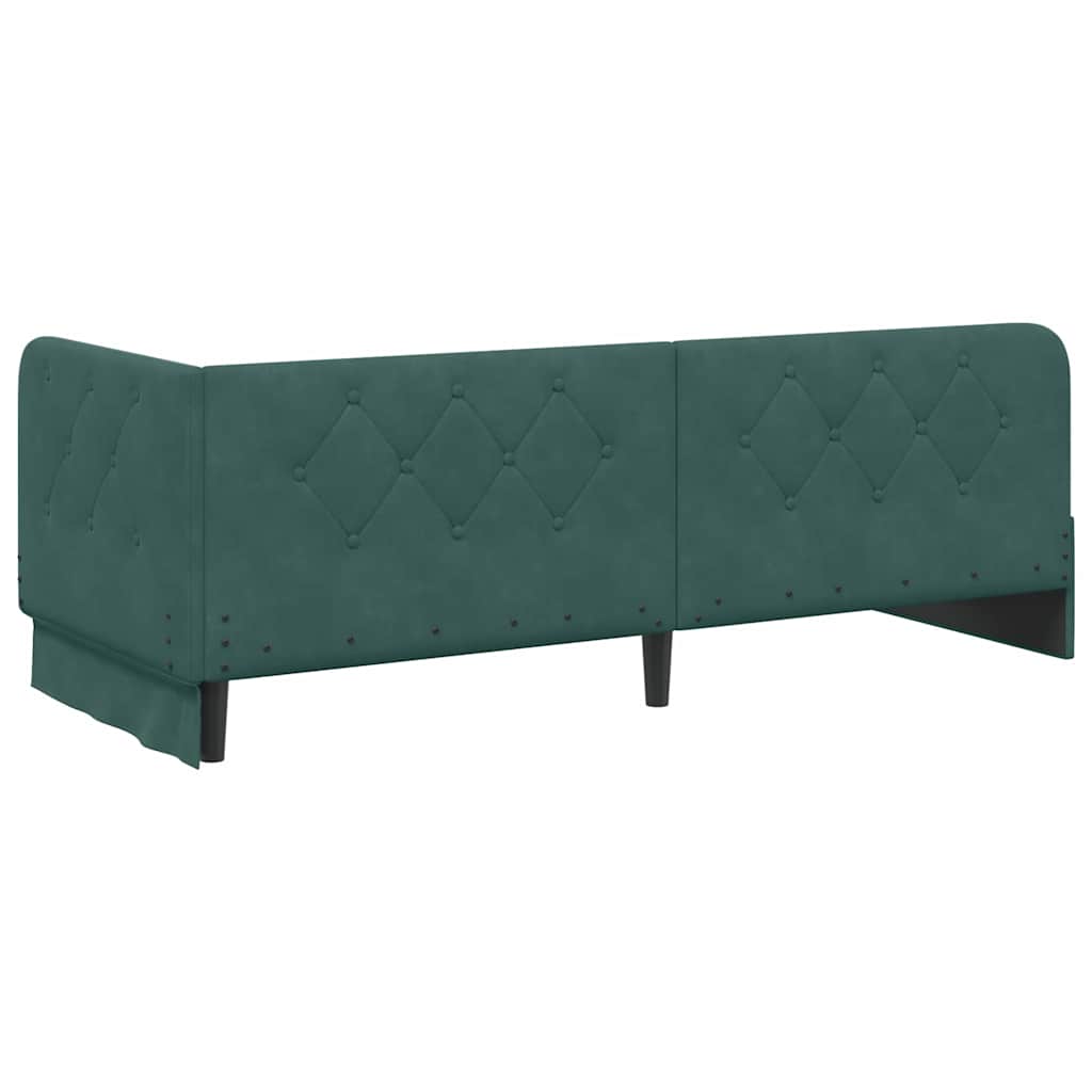 Eckbettgestell Dunkelgrün 80 x 200 cm Samt