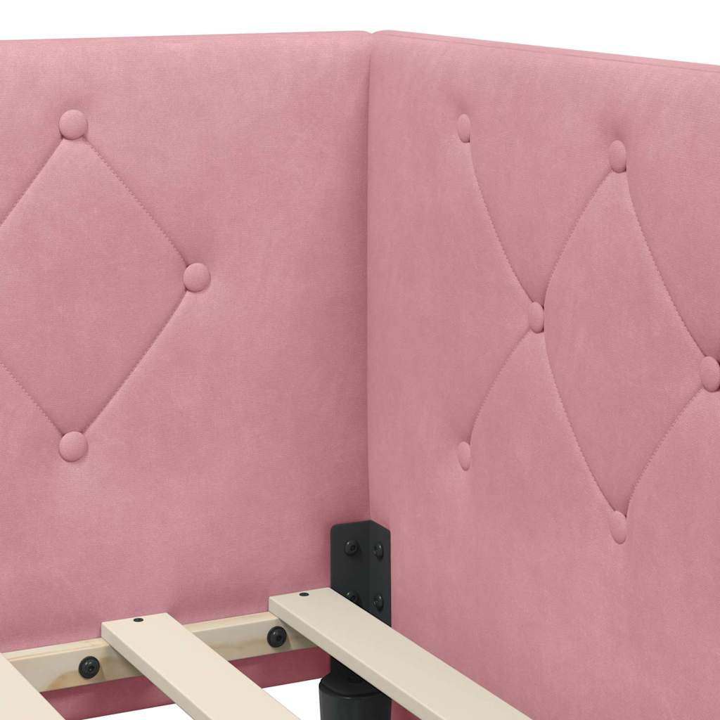 Eckbettgestell Rosa 80 x 200 cm Samt