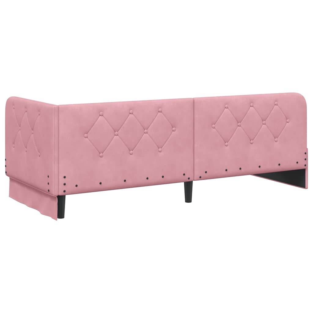 Eckbettgestell Rosa 80 x 200 cm Samt