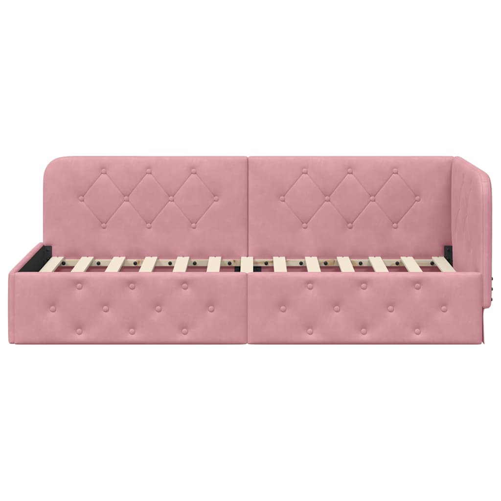 Eckbettgestell Rosa 80 x 200 cm Samt