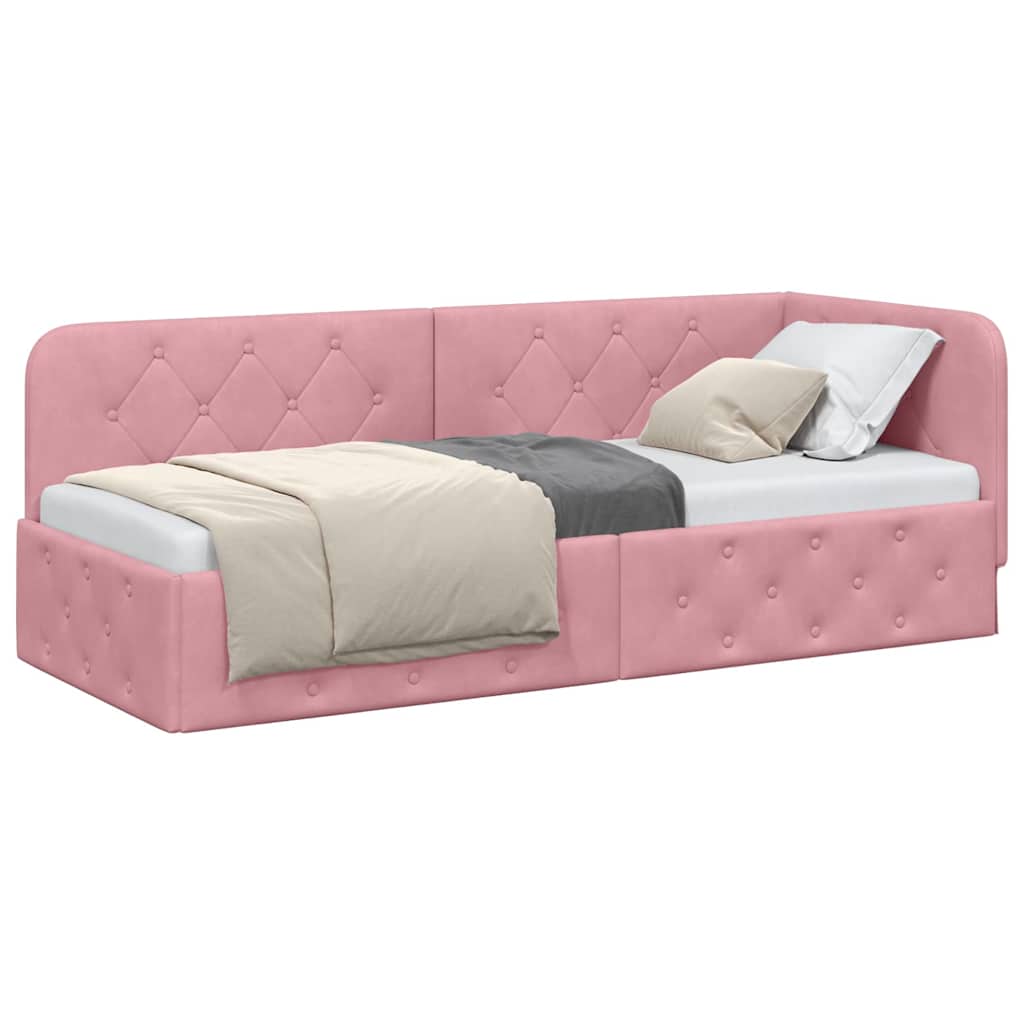 Eckbettgestell Rosa 80 x 200 cm Samt