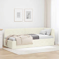 Eckbettgestell Creme 80 x 200 cm Samt