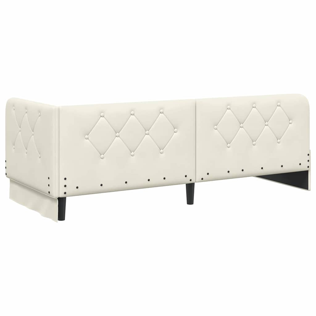 Eckbettgestell Creme 80 x 200 cm Samt