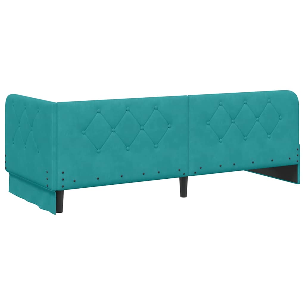 Eckbettgestell Türkis 80 x 200 cm Samt